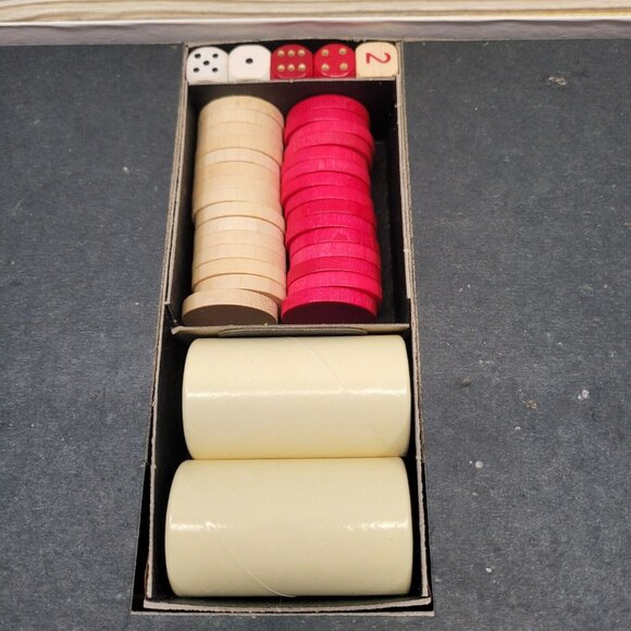 Backgammon Game Wood Pieces Game Night 1975 Selchow and Richter Vintage - Picture 13 of 15